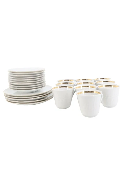 Servicio de desayuno WINTERLING blanco Ø 20 cm borde dorado de porcelana