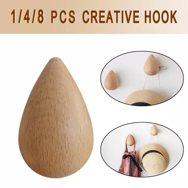 1/4/8Pcs Wall Mounted Coat Hooks Clothes Hanger Hat Holder Handbag Storage Rack