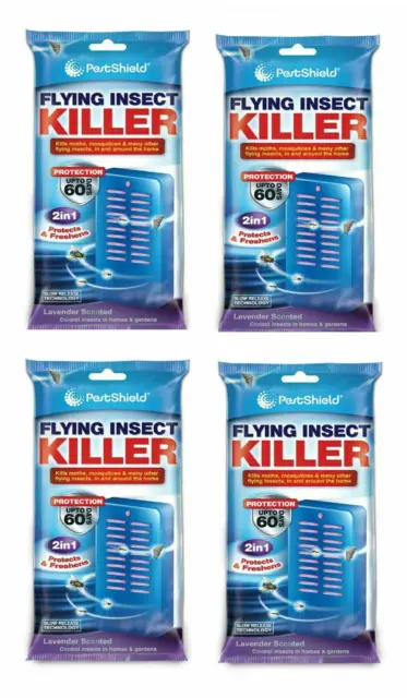 4 x 2 IN 1 FLYING INSECT KILLER Prevent Infestations Moths Mosquito Portable