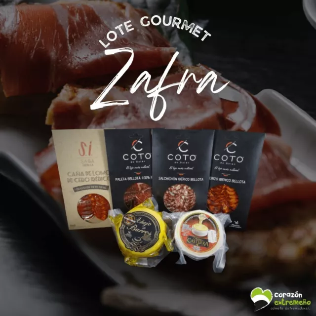 Lote Gourmet Zafra "Corazón Extremeño" 2 Quesos y 4 Ibéricos