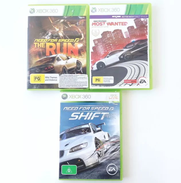 Need For Speed Bundle × 3 Xbox 360 | Run, Most Wanted, Shift | Tested Working