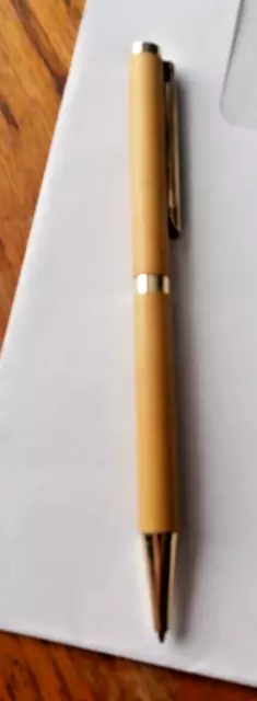 Hand Turned Twist Ballpoint Pen made with yellow heart wood