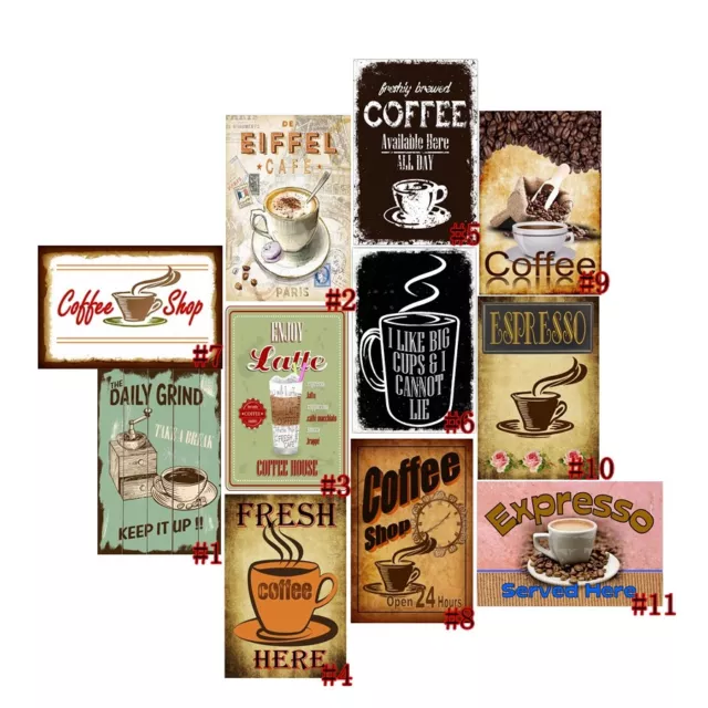 Daily Grind Coffee Retro Metal Tin Signs Vintage Plate Cafe Art Wall Decor