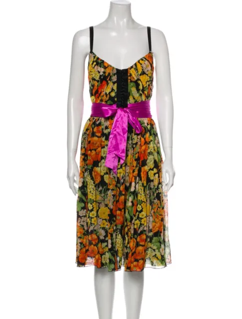 Dolce & Gabbana Italy Floral Print Bustier Corset Midi Dress Size 38/2