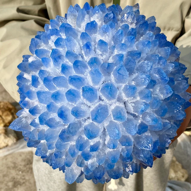11.9LB New Find BLUE Phantom Quartz Crystal Cluster Mineral Specimen Healing 10