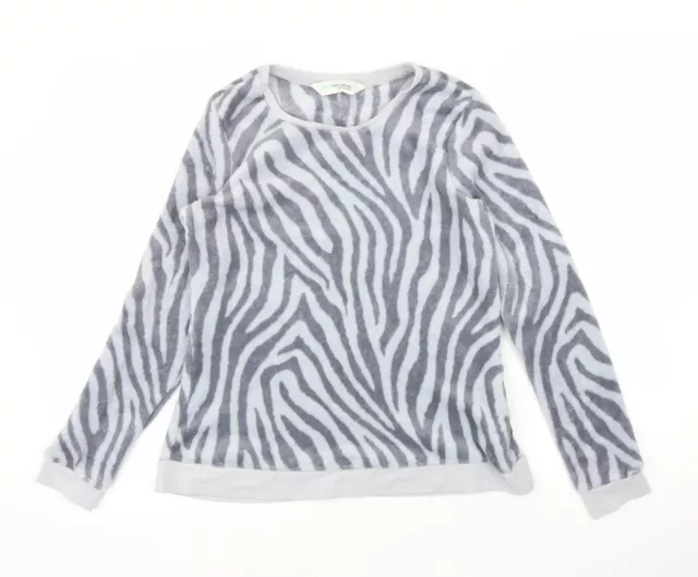 Avon Womens Grey Animal Print Polyester Top Pyjama Top Size S - Zebra print