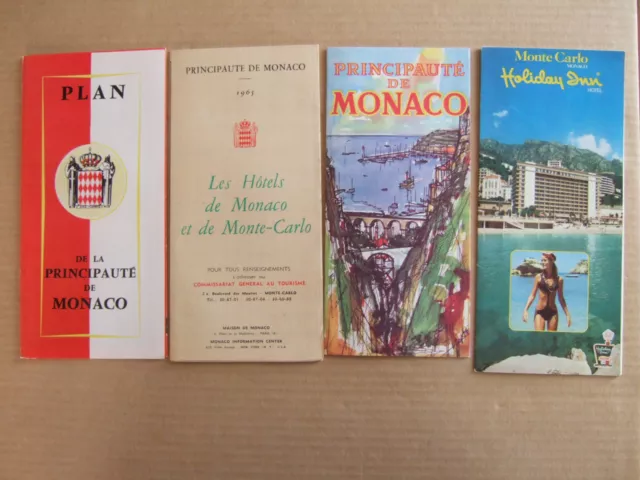 Lot 4 Tourism Brochures Principaut De Monaco Monte Carlo, Hotels 1965 Clerissi