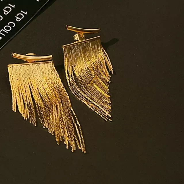 Brass with 18K Gold Plated Geometric s earrings tassel dangle drop jewelry Gift