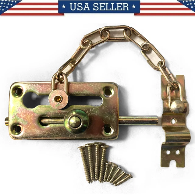 Heavy Duty Door Chain Bolt Set Restrictor Latch Slide Guard Home Security Lock