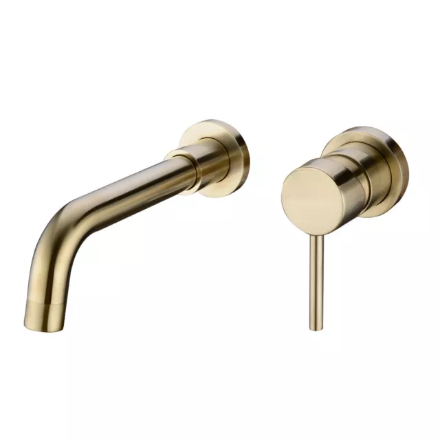 Bathroom Brass Concealed Basin Mixer Taps Sink Faucet Swivel Spout,Brushed Gold