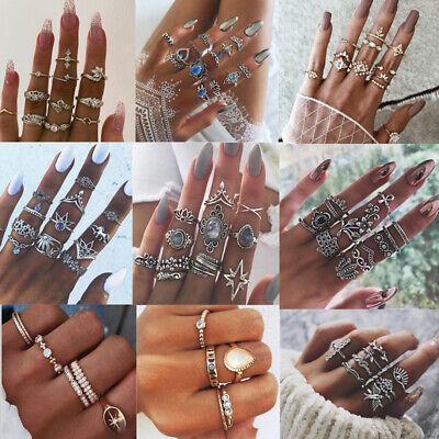 Vintage Rings Set For Women Opal Crystal Midi Finger Ring 2022 Bohemian Jewelry