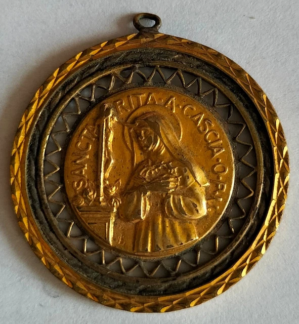 Médaille Sainte Rita De Cascia - Laiton Argenté - Patronne Des Cas Impossibles