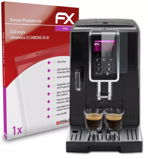 atFoliX Verre film protecteur pour DeLonghi ECAM350.55.B 9H Hybride-Verre