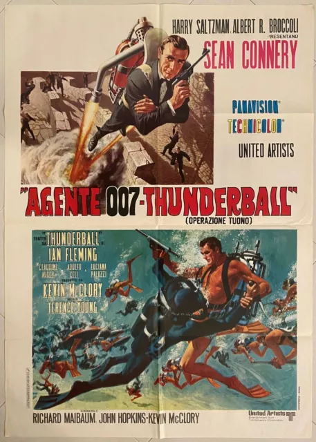 Aaa Manifesto Originale 2F Agente 007 Thunderball James Bond Sean Connery Cult