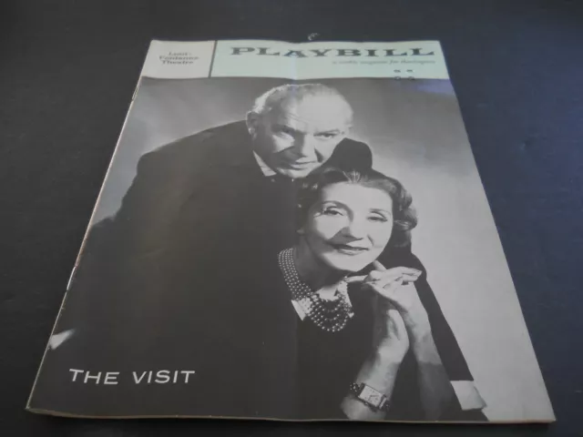 June 1958 Playbill, The Visit, Lunt-Fontanne Theatre, Alfred Lunt