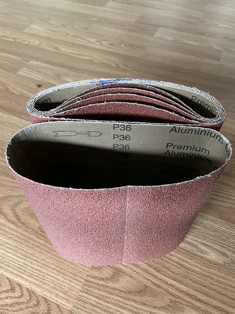 8" x 19" Floor Sanding Belts Aluminum Oxide Cloth Belt 36 Grit (6 Pack)