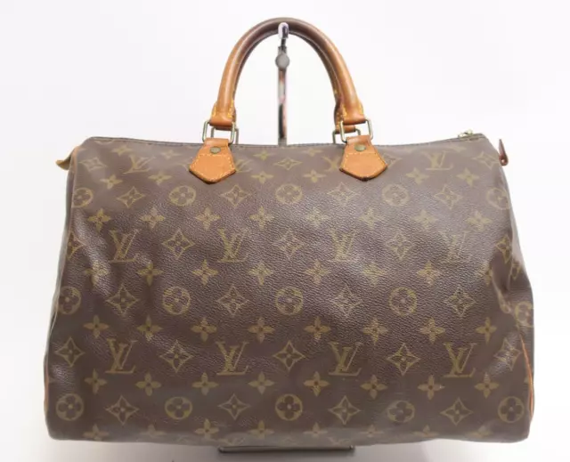 Authentic Louis Vuitton Speedy 35 Handbag Monogram Brown #26165