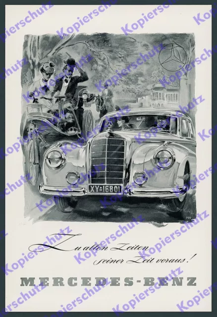 o. Reklame Hans Liska Mercedes-Benz 300 Sedan Benz Patent-Motorwagen 3 Auto 1952