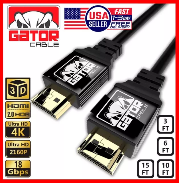 4K HDMI 2.0 Cable UHD Ultra HD High Speed 2160P HDR 60Hz 18Gbps Dolby HDCP HDTV