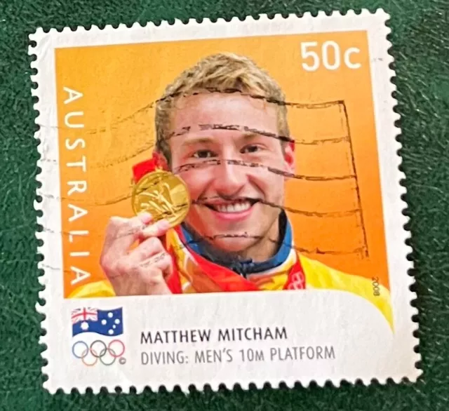 2008 Australia 50c Matthew Mitcham Gold Medalist FU F15