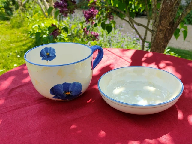 Très grande tasse faience Luneville et sa soucoupe