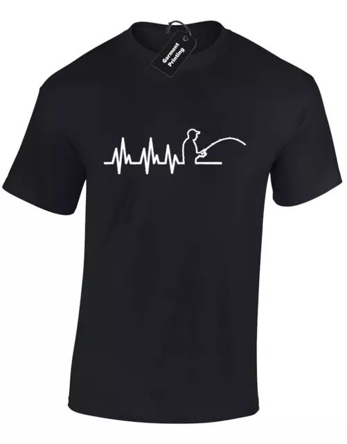 Fishing Ekg Ecg Mens T-Shirt Funny Fisherman Angling Carp Gift Present Idea