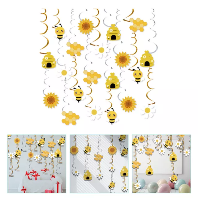 Birthday Party Decorations Bee Hanging Swirl Sunflower Ornament Baby Make up