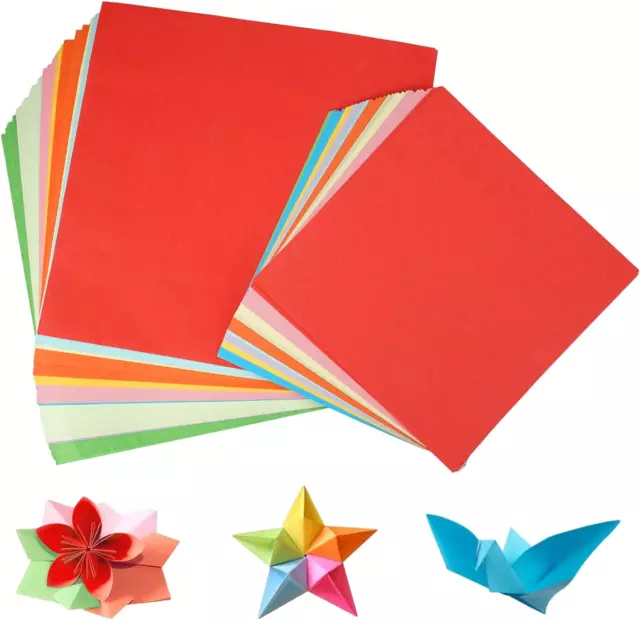 200 Bastelpapier Bunt Origamipapier, Blatt Origami Papier 15X15Cm & 20X20Cm, Qua