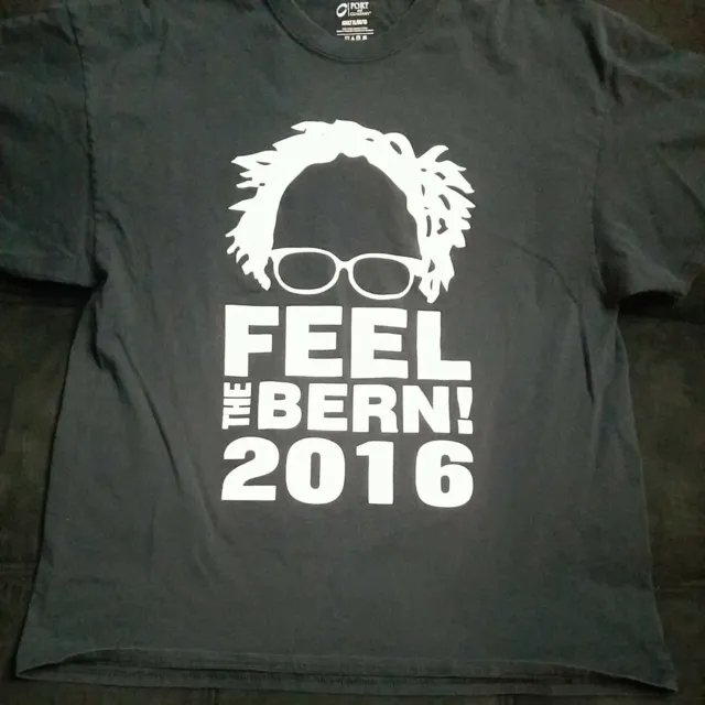 Mens Sz XL Bernie Sanders Feel the Bern Burn 2016 Presidential Candidate T-shirt