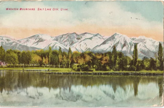 Wasatch Mountains, Salt Lake City, Utah UT unposted antique postcard
