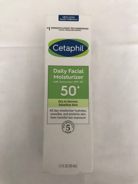 Cetaphil® Daily Facial Moisturizer Sunscreen SPF 50+ • 1.7 fl oz • Exp 5/2025