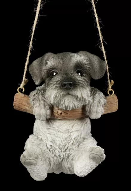 Figurine Chien à Suspendre - Schnauzer Chiot Figure Animale Décorative, H 13 CM