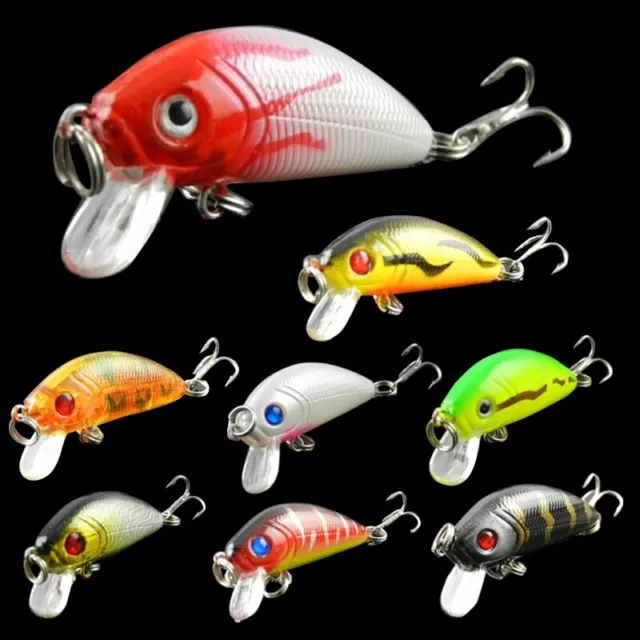 NEWLot 8pcs Plastic Minnow Fishing Lure Life-like Floating Rattles 3.6g 5cm