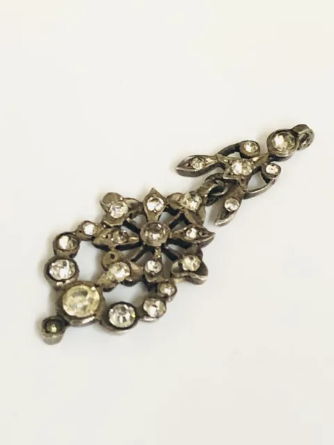 Antique Georgian Silver Pendant with White Sapphires 1820s