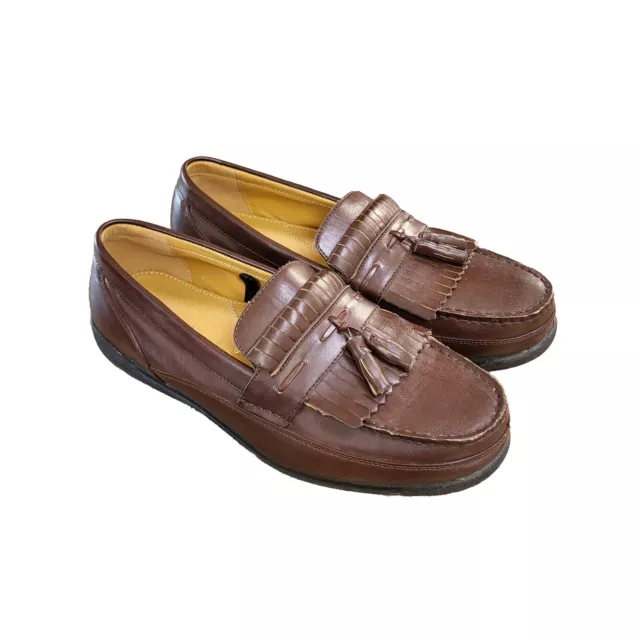 Deer Stags Mens Brown Supro Mocs Leather Tassel Loafers Shoes Size 11 Peninsula