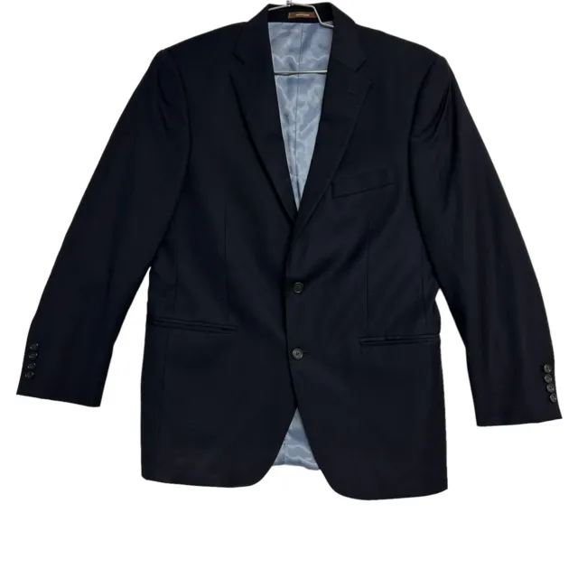 Peter Millar Blazer Sport Coat Two Button Wool 40R Mens Black /Dark Blue Jacket