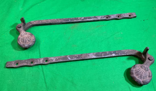 Fine Pair 18th / Early 19th C Wrought / Cast Iron Shutter Dogs