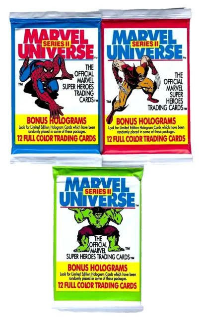 Marvel Universe Series Ii 3 Sealed Packs All Variations Impel 1991