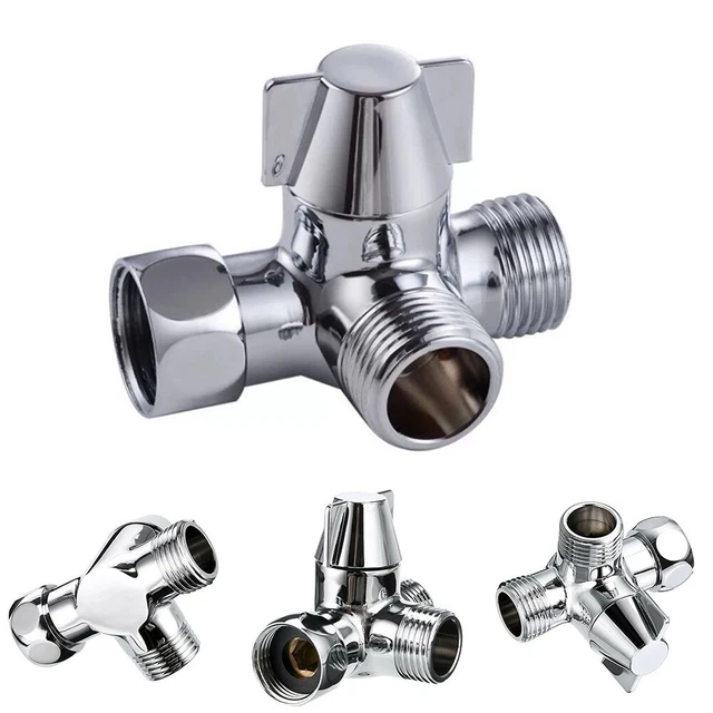 Valvola Gas A 3 Vie A U In Ottone Nichelato 3/8" – Doppio Interruttore, Per Tubo Flessibile Aria/combustibile