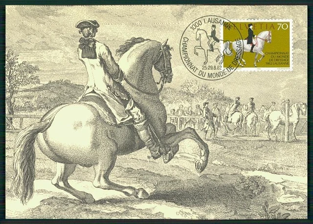 SWITZERLAND MK 1982 DRESSAGE RIDING HORSES HORSE CARTE MAXIMUM CARD MC CM /m801