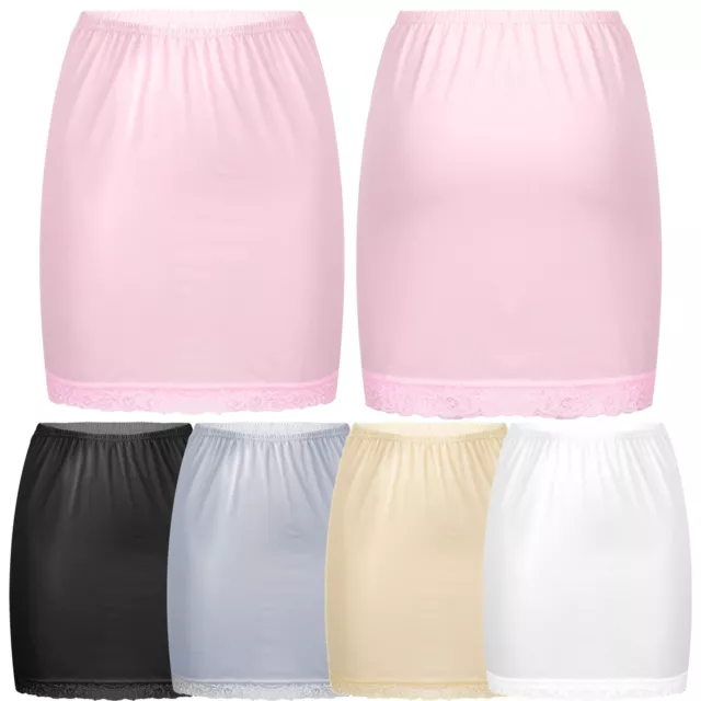 FEMME JUPON LINGERIE Sous Jupe Robe Coton Blanc Noir Court Mi Long pour Marige EUR 12 02 PicClick FR