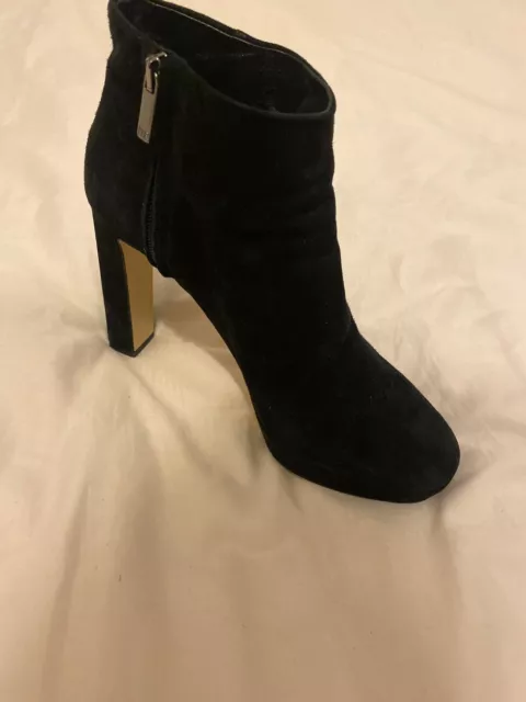 Diane Von Furstenberg Women's Black Suede Platform Ankle Boots SZ 9B