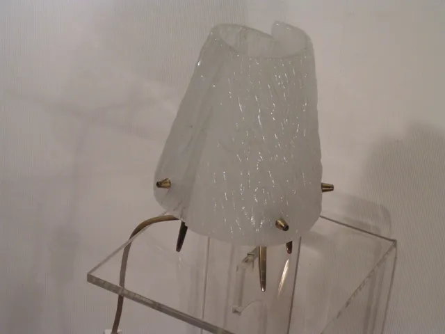 lampe KALMAR années 50 vintage ICEGLASS laiton 23 cm