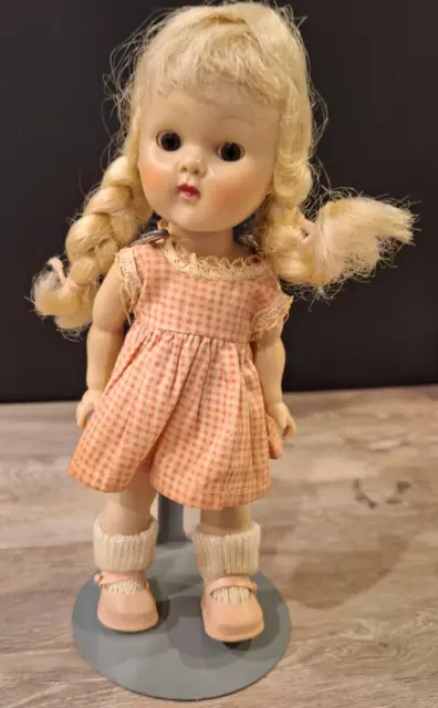 Vintage Vogue 7 1/2" Ginny Doll with Sleepy Eyes and Tagged Dress