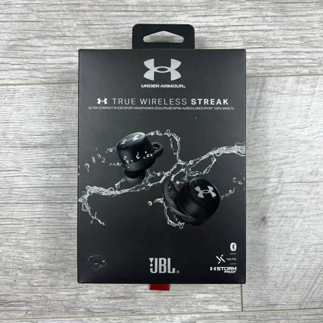 JBL Under Armour True Wireless Streak “Black” Earbuds  / Headphones - Brand New