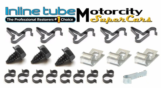 Mopar 3/8And 1/4 Fuel Line Clips Clamp A B E C - Body Hose Clip Bolt 20 Pc Nos