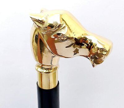 Solid Brass Designer Horse Head Handle for Walking Stick Cane Antique Style Gift