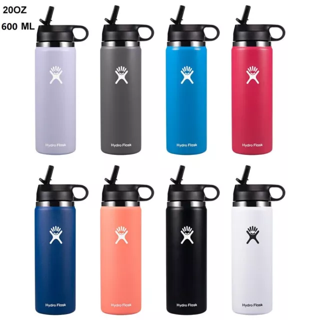 20/32oz Hydro Flask Water Bottle W/ straw Lid Stainless Steel Vacuum Wide Mouth