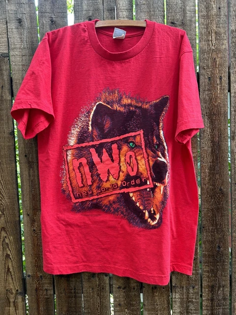 Vtg NWO WCW Wolf 1998 Wrestling T-Shirt Red  Men’s Large