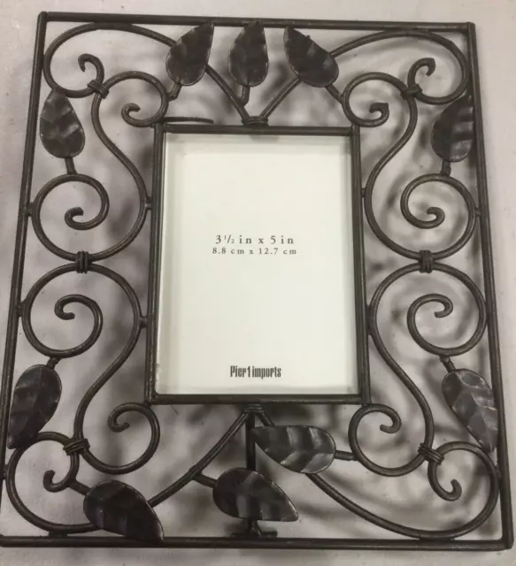 Pier 1 Imports Metal Photo Frame Holds 3 1/2" x 5" Photo-New